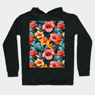 #28 Floral Pattern. Hibiscus Flower Pattern. Hoodie